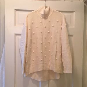 Madewell Pom Pom White Turtleneck